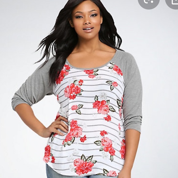 torrid Tops - Torrid floral chiffon raglan top sz.2x